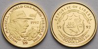 Liberia 20 Dollar<br>1,24g fein<br>14 mm Ø Nigel Mansell, inkl. Kapsel und MDM-Zertifikat