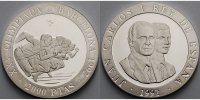 Spanien 2000 Pesetas Oly. Sommerspiele in Barcelona -Sprinter- inkl. Kapsel, orig. und MDM Zertifikat