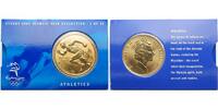 Australien 5 Dollar Olympische Sommerspiele 2000 in Sydney - Athletics 1 - 28 - Coincard mit Hülle