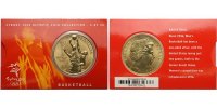 Australien 5 Dollar Olympische Sommerspiele 2000 in Sydney - Basketball 6 - 28 - Coincard mit Hülle