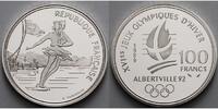 Frankreich 100 Franc Oly. Winterspiele in Albertville - Eiskunstlaufpaar - in Kapsel