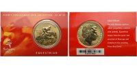 Australien 5 Dollar Olympische Sommerspiele 2000 in Sydney-Springreiten 22 - 28 - Coincard mit Hülle