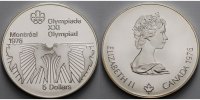 Kanada 5 Dollar XXI. Oly. Sommerspiele 1976 Montreal, 6. Ausgabe, Kampf- u. Mannschaftssport