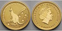 Australien 5 Dollar 1/20 oz 1,57g fein 14 mm Ø Känguruh mit Jungtier im Beutel vor Nationalflagge, 1/20 oz, inkl. orig. Kapsel