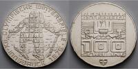 Österreich 100 Schilling 15,36g fein, 36 mm Ø Abfahrtsläufer auf Fernsehbildwand, Oly. Innsbruck 1976 -Archivbild-