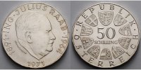 Österreich 50 Schilling 18 g fein 34 mm Ø 80. Geb. Julius Raab 1891 - 1964, Bundeskanzler 1953 - 1961
