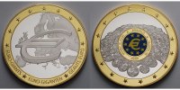 Deutschland 70 mm Ø Silbermedaille Euro-Giganten - farbig -