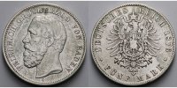 Baden 5 Mark Großherzog Friedrich I, 1856-1907