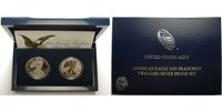USA 2 x 1 $ Silber Eagle Set, <b>San Francisco</b> inkl. Etui & Zertifikat & Schuber<b> RAR