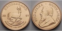 Süd Afrika 1 oz31,1gfein32,69 mm Ø Krügerrand 1 oz. - Springbock, 2007 seltener Jahrgang