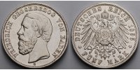 Baden 5 Mark Großherzog Friedrich I, 1856-1907