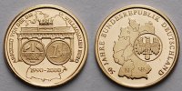 Deutschland 0,29g fein, 585er Gold Medaille - Abschied von der DM, Willkommmem Euro 1990-2000