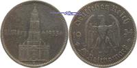 3. Reich 1933 - 1945 5 RM Garnisonkirche von Potsdam, mit Datum, feine Patina