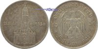 3. Reich 1933 - 1945 5 RM Garnisonkirche von Potsdam, mit Datum, feine Patina