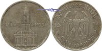 3. Reich 1933 - 1945 5 RM Garnisonkirche von Potsdam, mit Datum, feine Patina