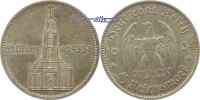 3. Reich 1933 - 1945 5 RM Garnisonkirche von Potsdam, mit Datum, feine Patina, kleiner Fleck