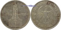 3. Reich 1933 - 1945 5 RM Garnisonkirche von Potsdam, mit Datum, Patina,
