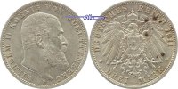 Württemberg 3 Mark Kursmünze, Wilhelm II,
