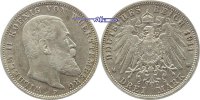 Württemberg 3 Mark Kursmünze, Wilhelm II,
