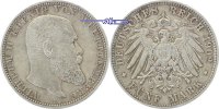 Württemberg 5 Mark Kursmünze, Wilhelm II,1891-1918