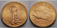 USA 20 $ 30,09g fein 34 mm Liberty, ohne Münzzeichen Philadelphia 1908 Gold (Saint Gaudens Double Eagle)