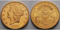USA 20 $ 30,09gfein34 mm Liberty, ohne Münzzeichen, Philadelphia 1904 Gold, (Coronet Head Double Eagle)
