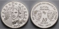 Frankreich 10 Euro 50 Jahre Élysée Vertrag - Säerin  inkl. Etui & Zertifikat & Schuber