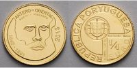 Portugal 1/4 Euro<br>1,56g<br>fein<br>14 mm Ø Antero de Quental - Dichter - Gold