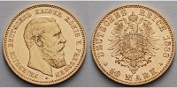 Preussen 10 Mark, 3,58g fein 19,5 mm &Oslash; 1888 A vz-stgl Friedrich III. 188... 335,00 EUR 