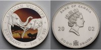 Sambia/Zambia 5000 Kwacha 1 oz Ø 39 mm Elefant - African Wildlife 4. Ausgabe farbig in Kapsel