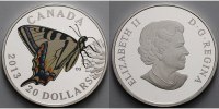 Kanada 20 $ 2013  PP Schwalbenschwanz mit farbiger Applikationen, inkl. ... 95,50 EUR 