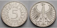 Bundesrepublik Deutschland 5 Mark Kursmünze, 1958 J <b>RR</b> - <b>Abschürfungen am Adler - dicke Kratzer</b>