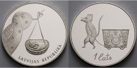Lettland 1 Lats Babymünze, inkl. Etui & Zertifikat