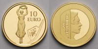 Luxemburg 10 Euro 3,11g fein 16 mm Ø Golden Lady,(Bildhauers Claus Cito 1882 - 1965)inkl. Etui & Zertifikat & Schuber