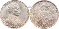Preussen, 2 Mark Wilhelm II, 25jähriges Regierungsjubiläum, J.111