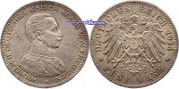 Preussen, 5 Mark Wilhelm II, 1888-1918, Büste in Uniform, J.114