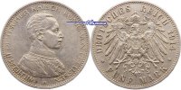 Preussen, 5 Mark Wilhelm II, 1888-1918, Büste in Uniform, J.114