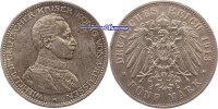 Preussen, 5 Mark Wilhelm II, 1888-1918, Büste in Uniform, J.114