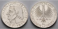 Deutschland, Bundesrepublik 5 DM Fichte, Johann Gottlieb,