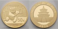 China 50 Yuan, 3,11g fein 18 mm Ø Panda-Bären, 1/10 oz, 999 Gold
