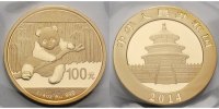 China 100 Yuan, 7,78g fein 22 mm Ø Panda-Bären, 1/4 oz, 999 Gold