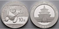 China 10 Yuan Panda Bären 1 oz, Silber