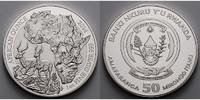 Ruanda 50 Amafaranga 1 oz Ø 40 mm Afrikanische Unze, 7.Ausgabe Impala-Schwarzfersenantilope mit Zertifikat