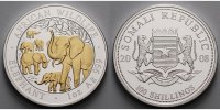 Somalia 100 Shillings 1 oz. Ø 39 mm Elefant 5. Ausgabe, 999er Silber, vergoldet