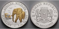 Somalia 100 Shillings 1 oz. Ø 39 mm Elefant 7. Ausgabe, 999er Silber, vergoldet