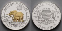 Somalia 100 Shillings 1 oz. Ø 39 mm Elefant 8. Ausgabe, 999er Silber, vergoldet