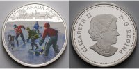 Kanada 20 $ Eishockey / Kinder,Pond Hockey, farbig, inkl. Etui & Zertifikat & Schuber