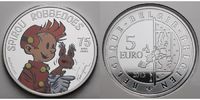 Belgien 5 Euro 75 Jahre Spirou, -Comic- farbig inkl. Klappfolder & Schuber