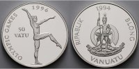 Vanuatu 50 Vatu Oly Sommer Atlanta, Bodenturnen, inkl. Kapsel und MDM - Zertifikat