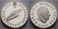 Norwegen 100 Kroner Oly. Winterspiele in Lillehammer - Skispringer - mit MDM - Zertifikat